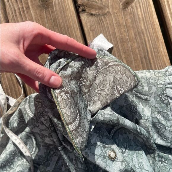 Vintage dress green paisley print - Picture 4 of 8